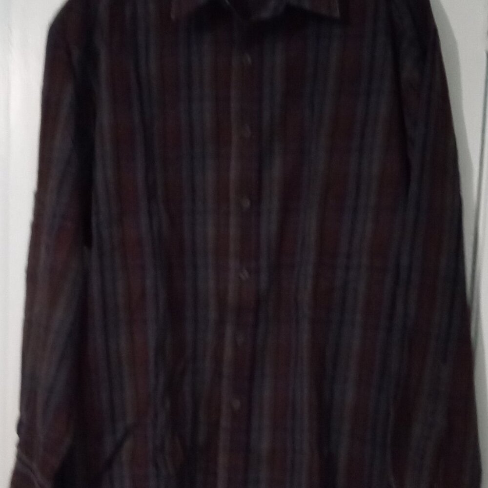 Basic Options mens XL long sleeves shirt multiclr stripe business or western